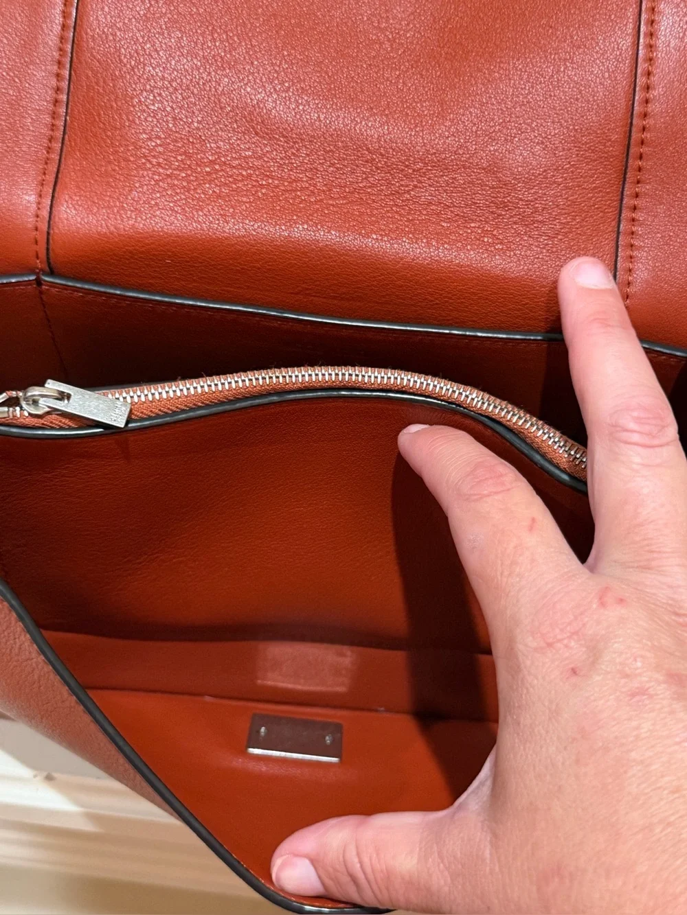 Celine Frame Calfskin Leather Shoulder Bag in Maple 🍁 & White